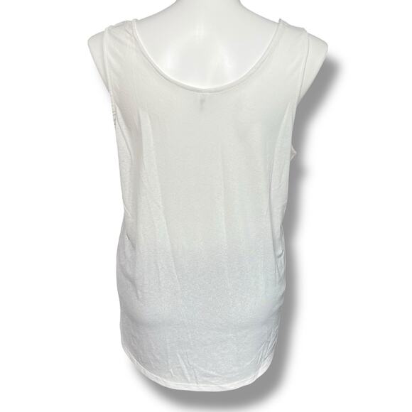 Nextmia Womens Tank Top Shirt American Flag Sleeveless Pullover Beige Red Blue - Picture 3 of 9